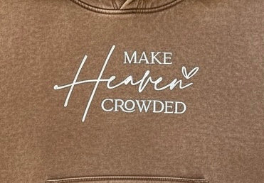 Hoodie Fleece acid washed Sweatshirt Kangaroo Pocket -Make Heaven Crowded