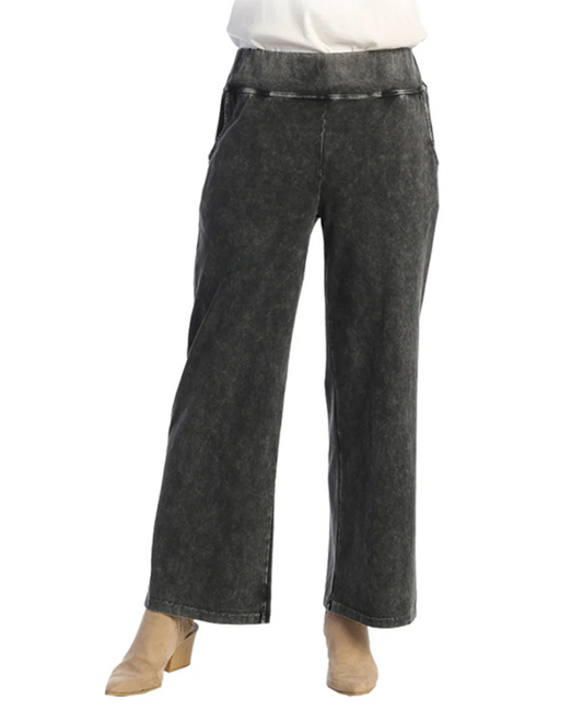 Mineral Washed Comfy Pants With Wide Band