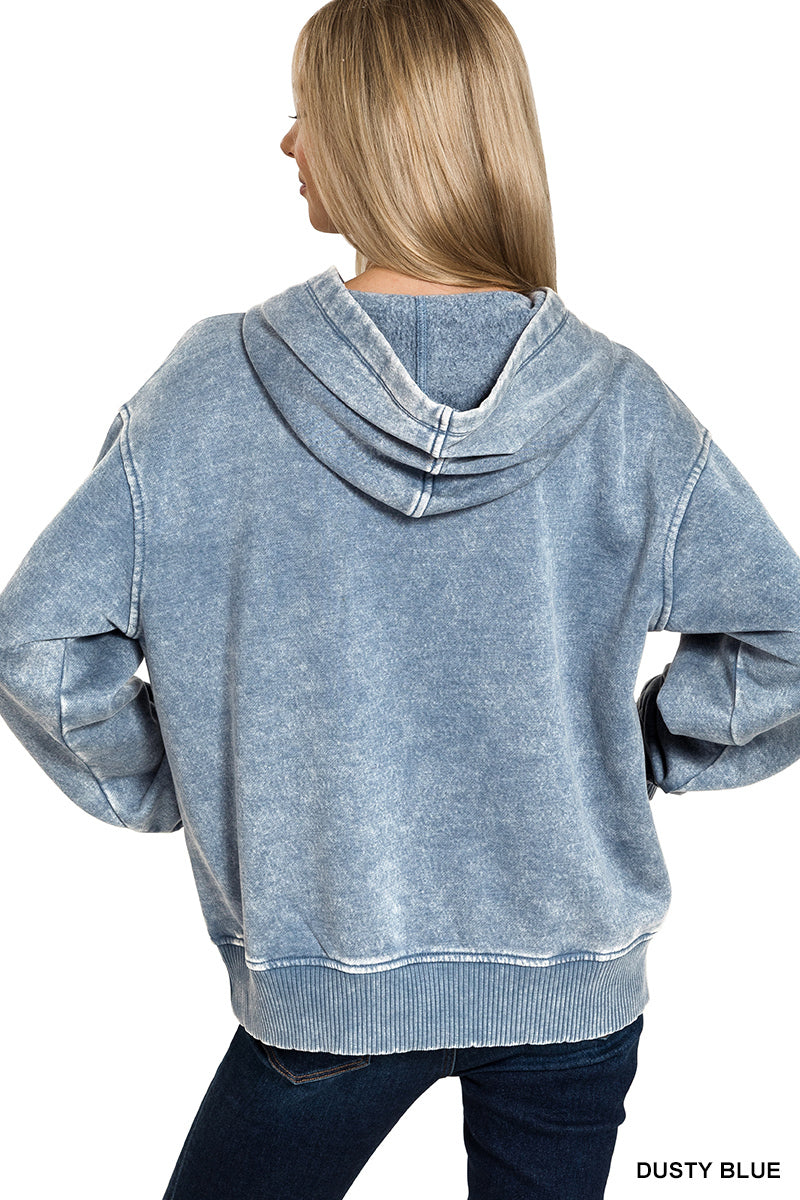 Hoodie Fleece acid washed Sweatshirt Kangaroo Pocket -When God made me he grinned and said This’ll be fun